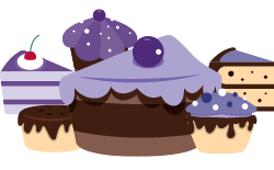 Purple cakes 
