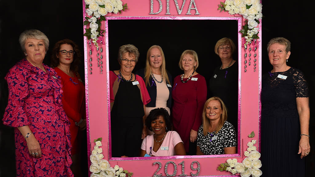 Group of ladies having a photo shoot at Diva Lunch