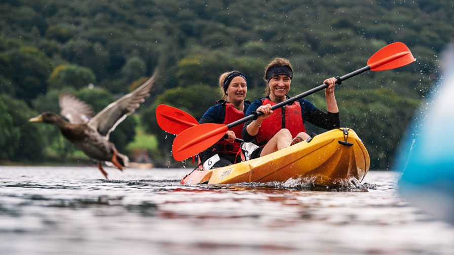 two women in kayak