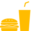 Illustration of a burger and drink cup 