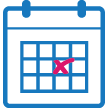 Illustration of a calendar with a day crossed off 