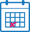 Illustration of a calendar with a croos marking the 10th square 