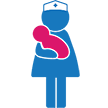 Illustration of a nurse holding a baby 