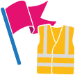 hi vis jacket and flag graphic 