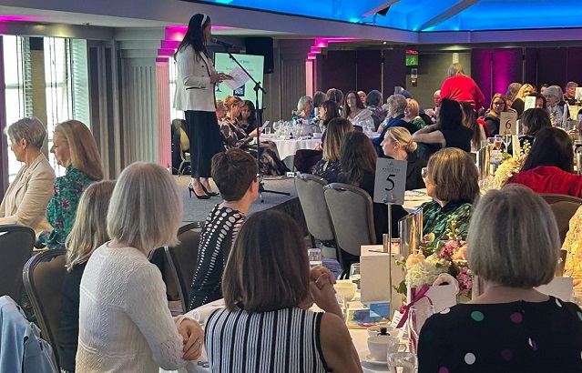 Speaker on stage at the Aberdeen Ladies Lunch