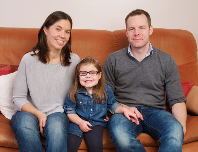 Eva and her mum and dad