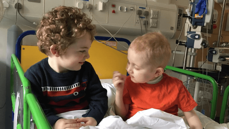Samuel and James in hospital together