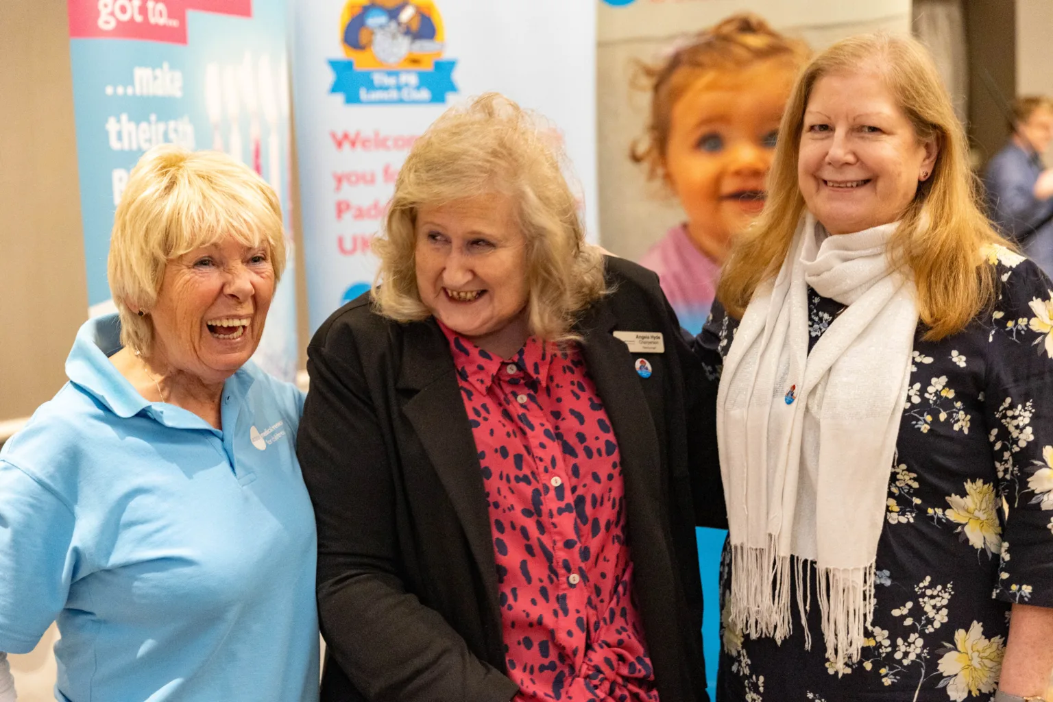 Photo of Veronica Palmer, Angela Hyde and Margaret Clark from the Peterborough Committee.
