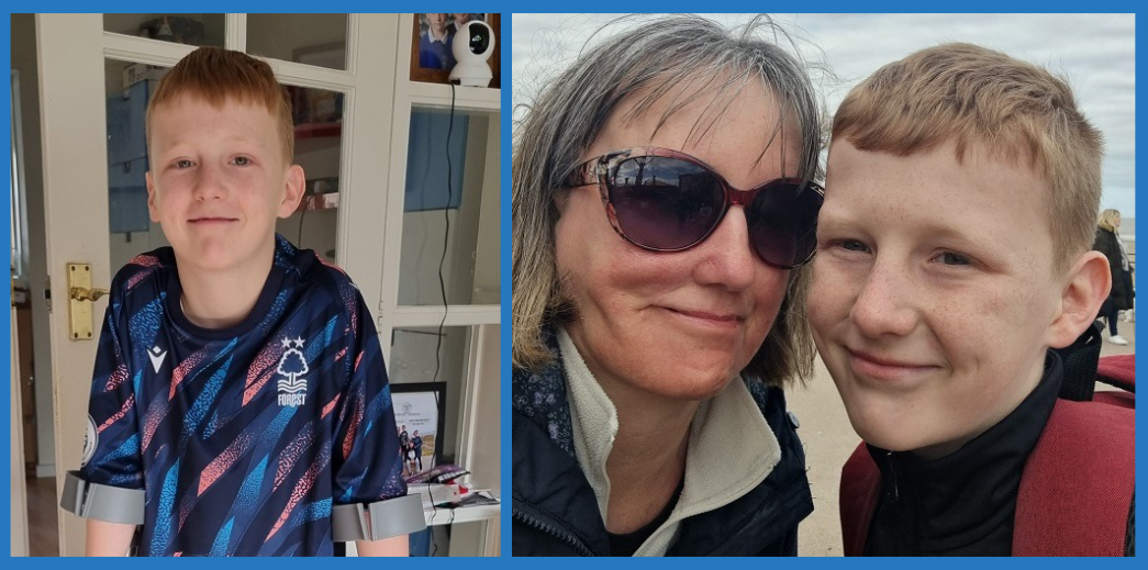 Oscar, also pictured with his mum Jo.