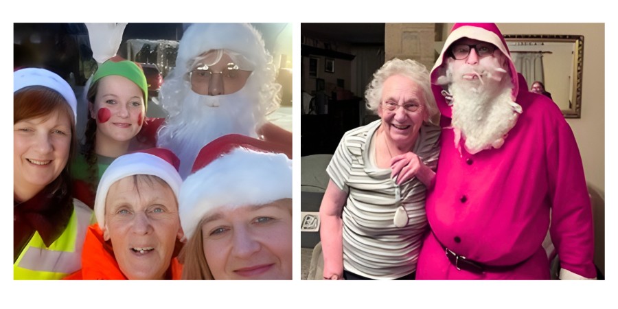 Committee members with Santa