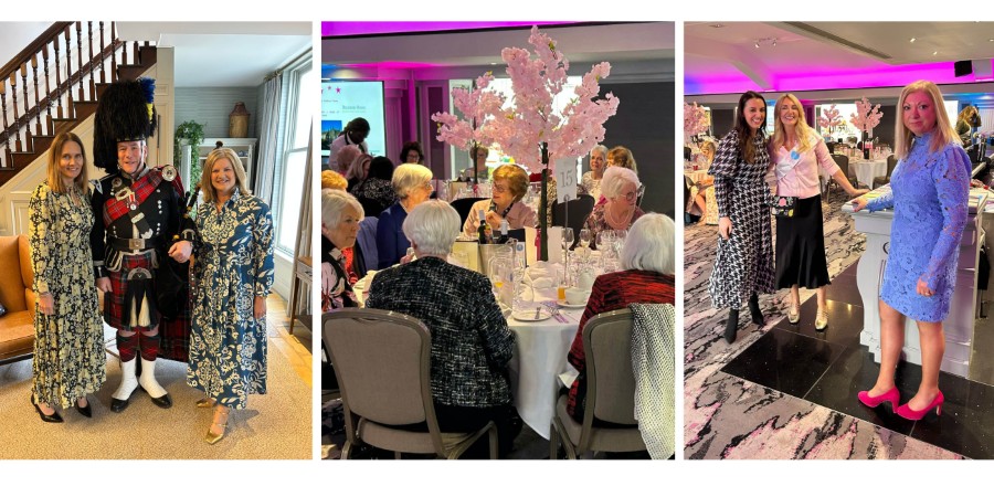 Ladies enjoying lunch and committee members 