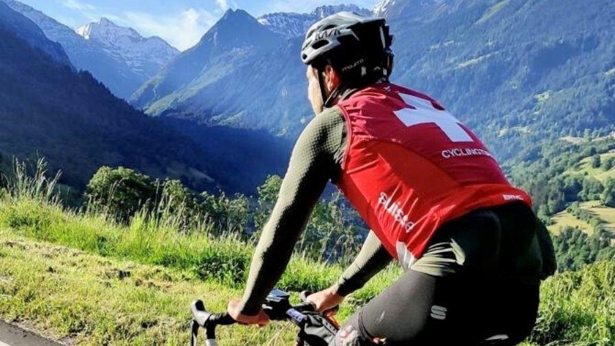 anthony cycling uphill