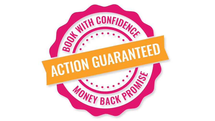 Look for the action guaranteed book with confidence mark