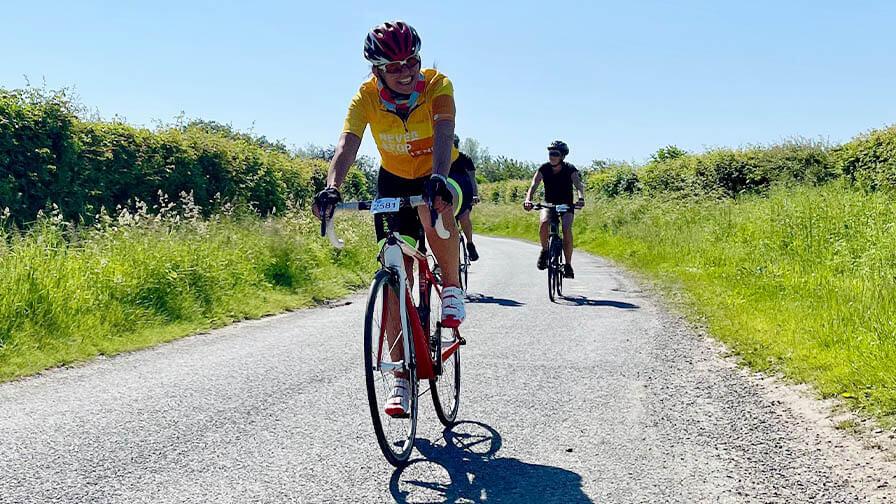 Davina taking part on the ride