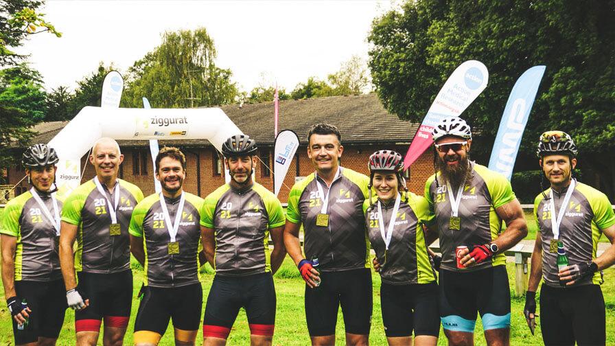 Company team of riders in Ziggurate rider jerseys