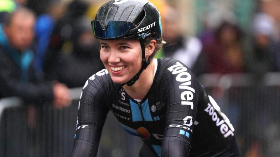 Pfeiffer Georgi smiling on a bike