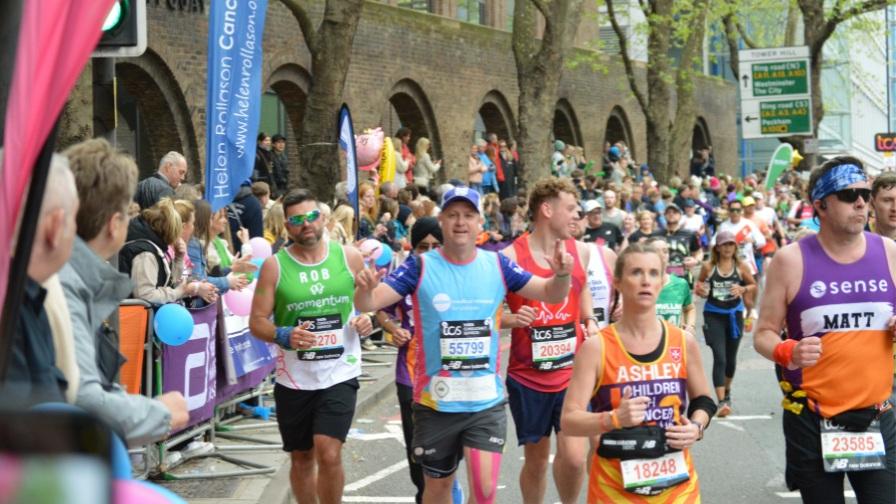 Runners at the London Marathon
