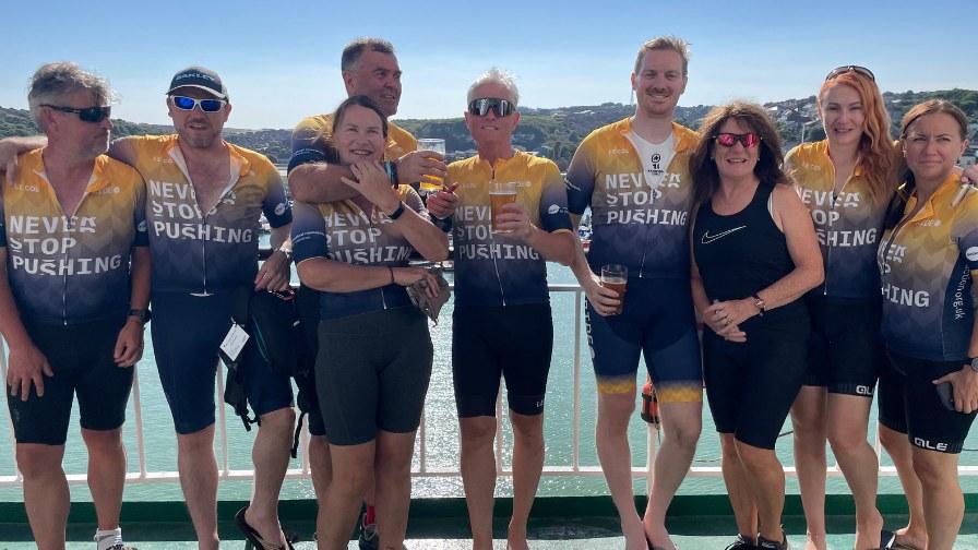 Cyclists on the ferry from Dover to Calais