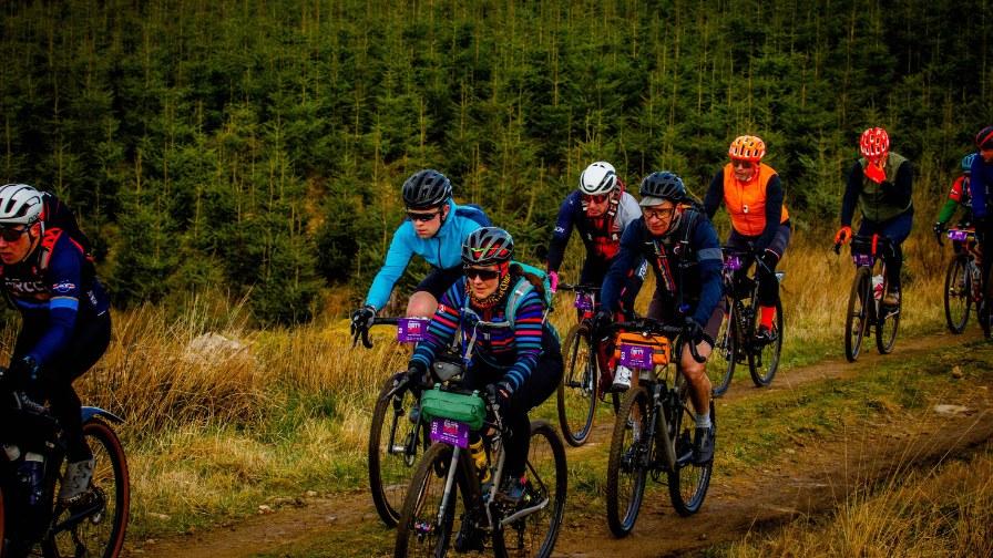 Riders on a gravel route