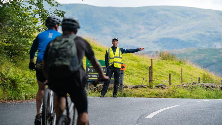 marshal directing participants