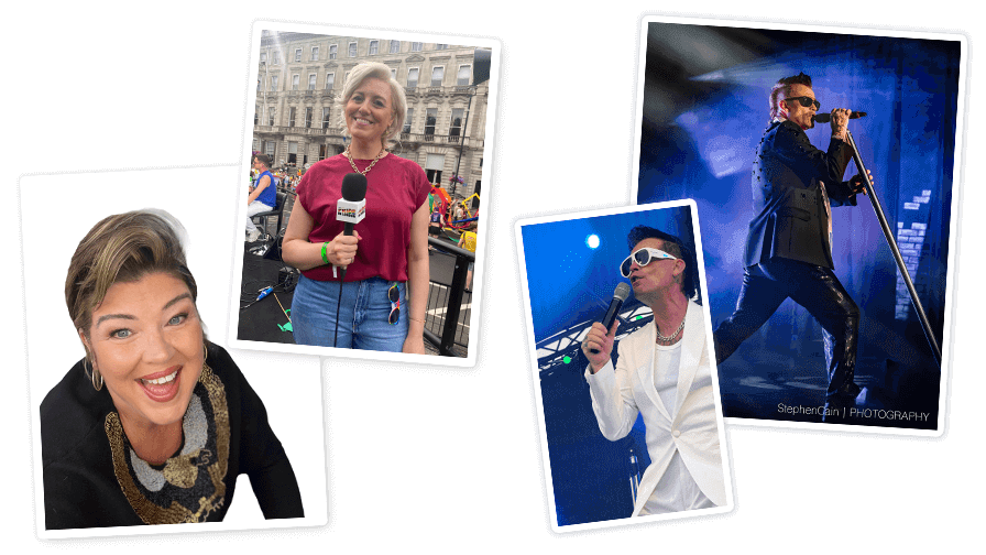 Photo collage Nina Ambrose and Saski as Robbie Williams