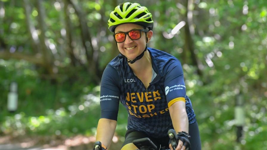 Rider smiling on the route