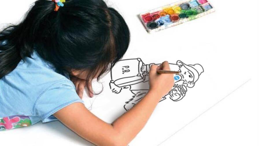 child colouring paddington picture