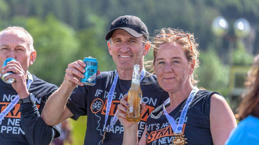 participants celebrate with a drink