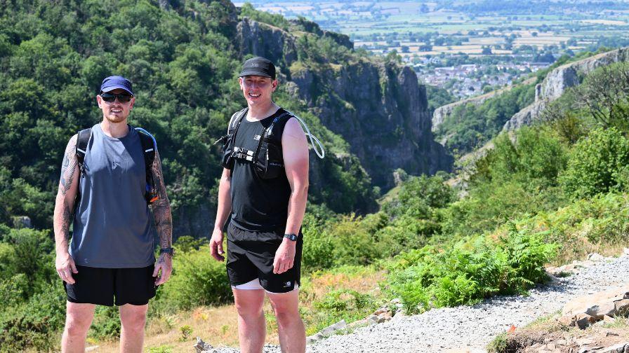 hikers above cheddar gorge