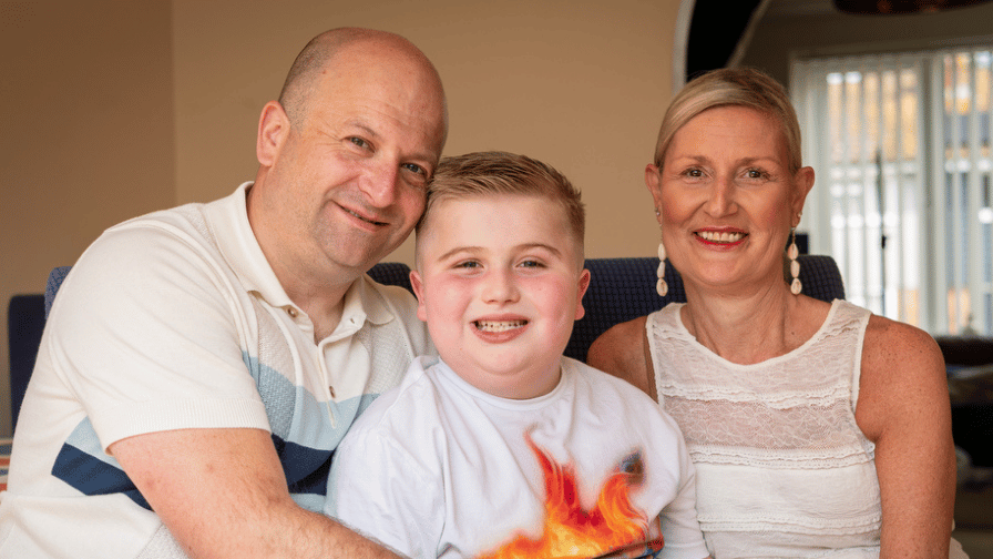 Digby with his mum and dad