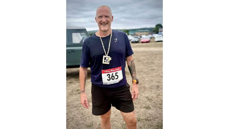 Image of Lee taking part in a fundraising challenge