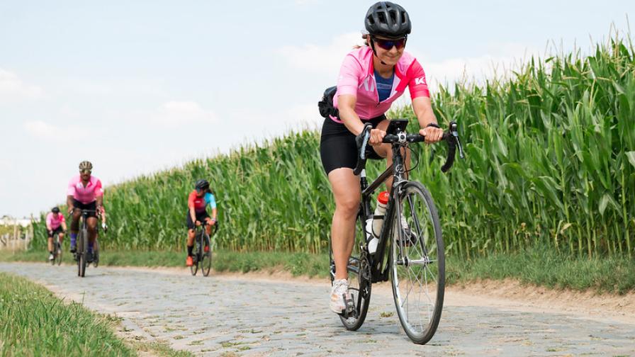 Image of cyclists on bikes in countryside