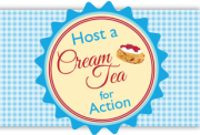 Graphic logo - Host a Cream Tea for Action
