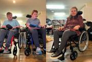 Image of siblings Toby, Corey and Issy in their wheelchairs