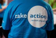 Volunteer in a Take Action t-shirt