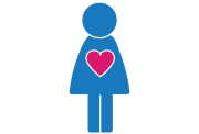 Illustration of a child with a large read heart on their chest