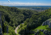view looking down cheddar gorge