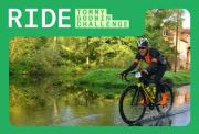 Cyclist going through water on the route
