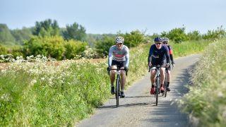 Cyclists on country lane