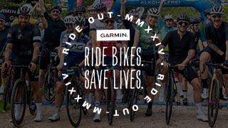garmin rideout banner - ride bikes. save lives.