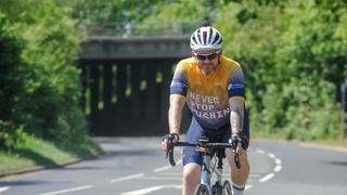 cyclist on route