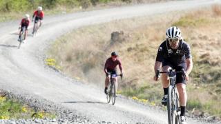 cyclist on course
