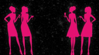 A dark, wide banner filled with scattered white sparkles, faint starlight, and shimmering bokeh particles.